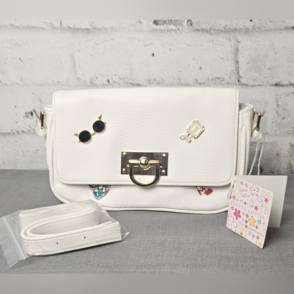 Jeanne Lottie “Paris” White PU Crossbody with Charms – NWT - Picture 8 of 10